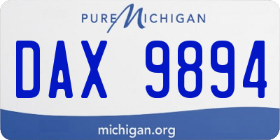 MI license plate DAX9894
