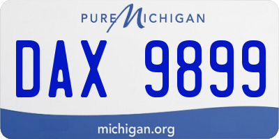MI license plate DAX9899