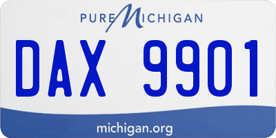 MI license plate DAX9901