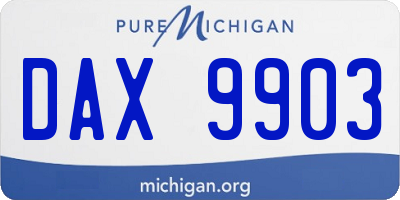 MI license plate DAX9903