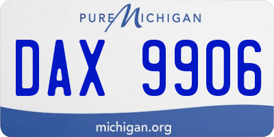 MI license plate DAX9906