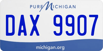 MI license plate DAX9907