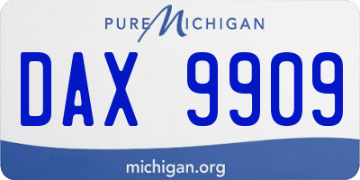 MI license plate DAX9909