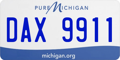 MI license plate DAX9911