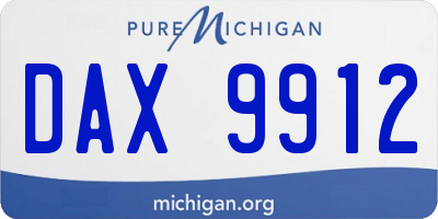 MI license plate DAX9912