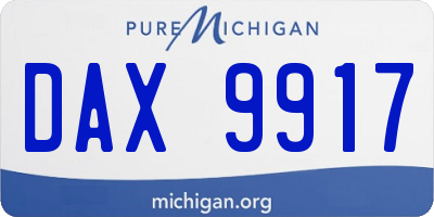 MI license plate DAX9917