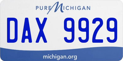 MI license plate DAX9929
