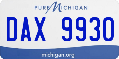 MI license plate DAX9930