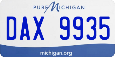 MI license plate DAX9935