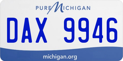 MI license plate DAX9946