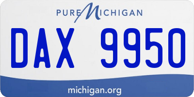 MI license plate DAX9950