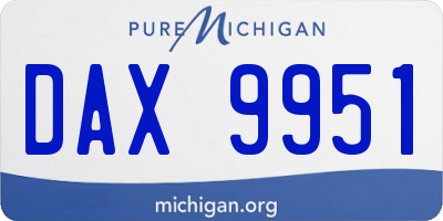 MI license plate DAX9951