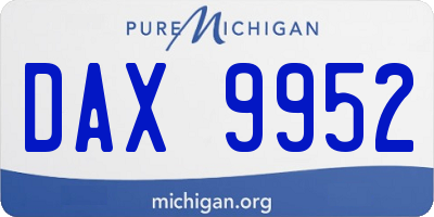 MI license plate DAX9952