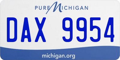 MI license plate DAX9954