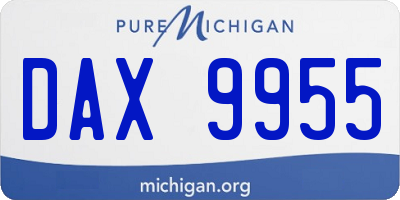 MI license plate DAX9955