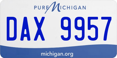 MI license plate DAX9957
