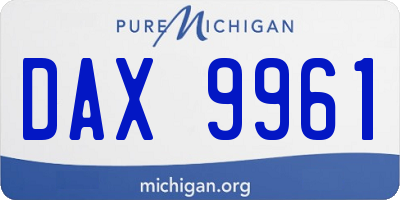 MI license plate DAX9961