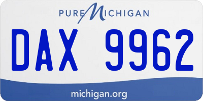 MI license plate DAX9962