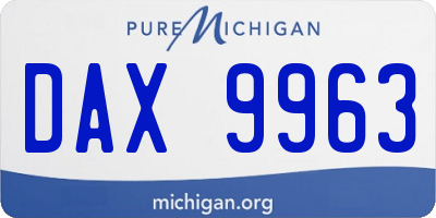 MI license plate DAX9963