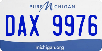 MI license plate DAX9976