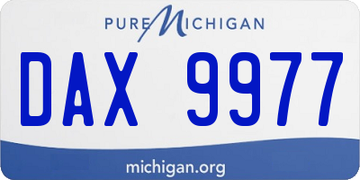 MI license plate DAX9977