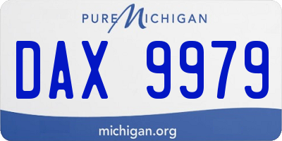 MI license plate DAX9979