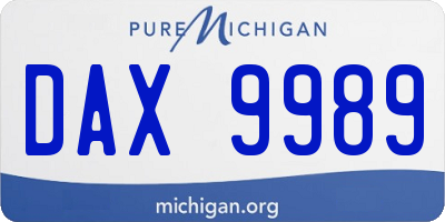 MI license plate DAX9989