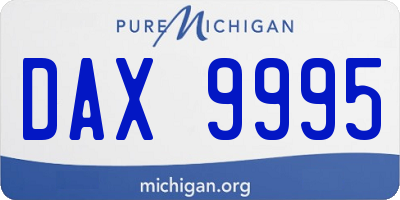 MI license plate DAX9995