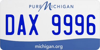 MI license plate DAX9996