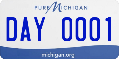 MI license plate DAY0001