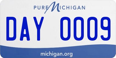 MI license plate DAY0009