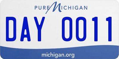 MI license plate DAY0011