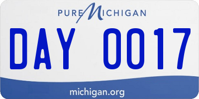 MI license plate DAY0017