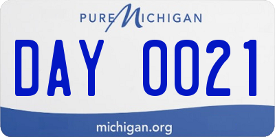 MI license plate DAY0021
