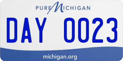 MI license plate DAY0023