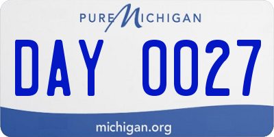 MI license plate DAY0027
