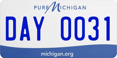 MI license plate DAY0031