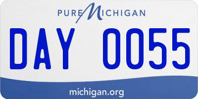 MI license plate DAY0055