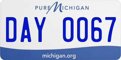 MI license plate DAY0067