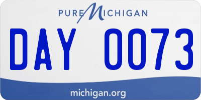MI license plate DAY0073