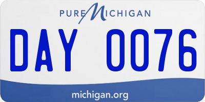 MI license plate DAY0076