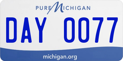 MI license plate DAY0077