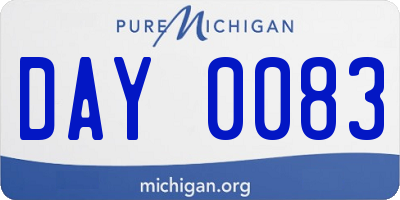 MI license plate DAY0083