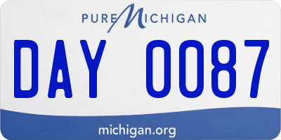 MI license plate DAY0087