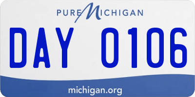 MI license plate DAY0106
