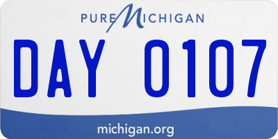MI license plate DAY0107