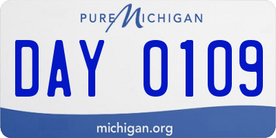 MI license plate DAY0109