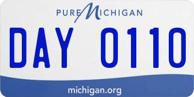 MI license plate DAY0110