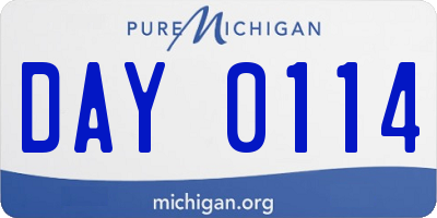 MI license plate DAY0114