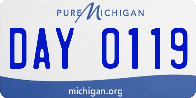 MI license plate DAY0119